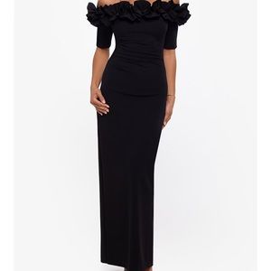 Black formal off the shoulder gown
